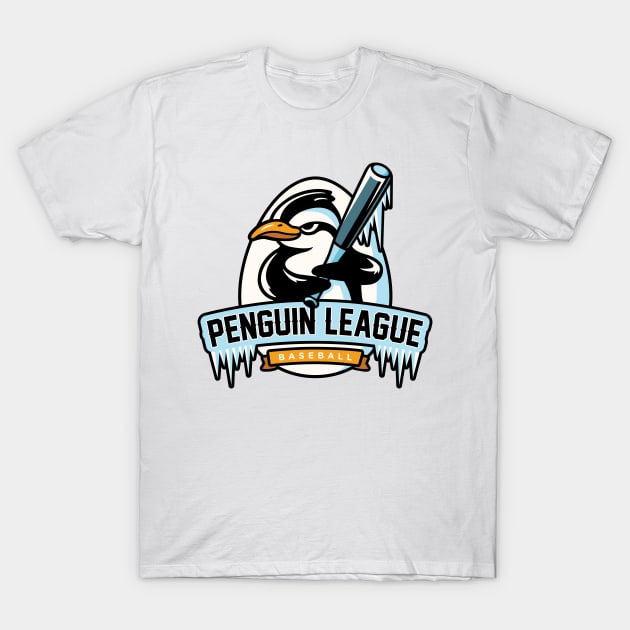 Penguin Baseball League T-Shirt by Hey Riddle Riddle